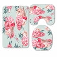 thumbnail image 1 of PKQWTM Birds Flowers 3 Piece Bathroom Rugs Set Bath Rug Contour Mat and Toilet Lid Cover, 1 of 2