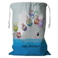 thumbnail image 1 of PKQWTM Birthday Card Cute Cartoon Whale Five Owls Rainbow Storage Basket Laundry Bag with Drawstring Size 24x32 Inch, 1 of 3