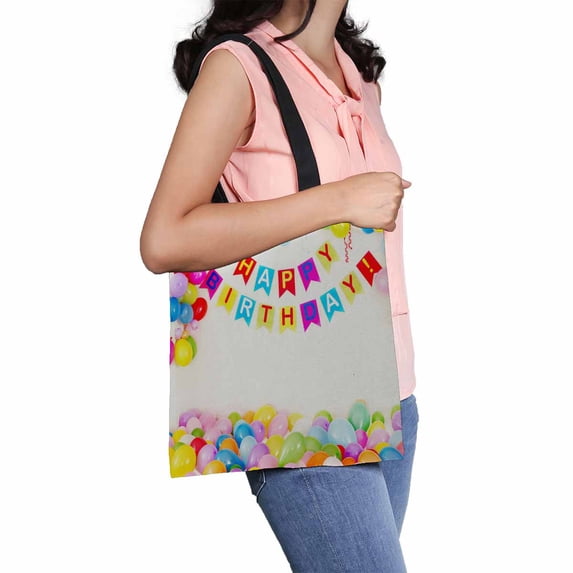 PKQWTM Birthday Party Canvas Shoulder Bags Handbags Tote Bags Shopping Bag