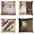 thumbnail image 1 of PKQWTM Birthday Party Reversible Mermaid Cushion Cover Home Decor Sequin Pillow Case Size 20x20 inches, 1 of 2