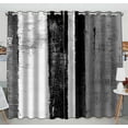 thumbnail image 1 of PKQWTM Black And White Abstract Art Painting Practical heat insulation Shading Window Curtain Size 52(W) x 84(H) inches (Two Piece), 1 of 1