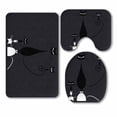 thumbnail image 1 of PKQWTM Black Cat Silhouette For Your 3 Piece Bathroom Rugs Set Bath Rug Contour Mat and Toilet Lid Cover, 1 of 2
