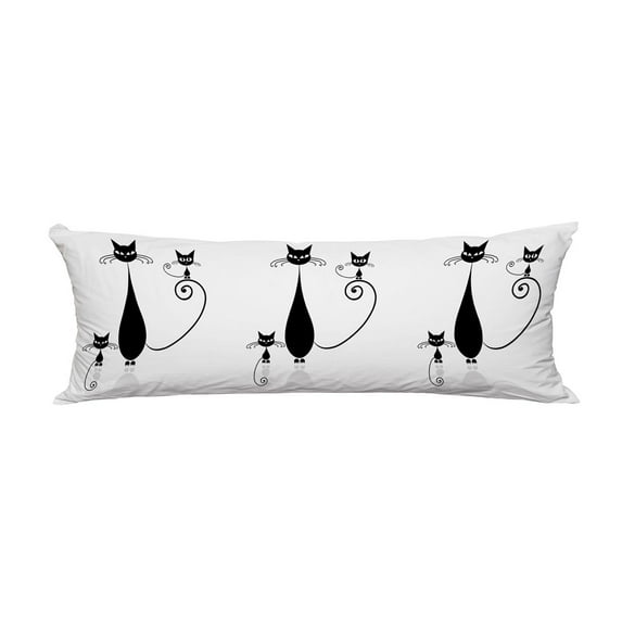 PKQWTM Black Cat Silhouette For Your Long Body Pillow Case Cover Pillow Cushion Size 20x60 Inches