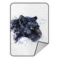 thumbnail image 1 of PKQWTM Black Jaguar Watercolor Blanket Crystal Velvet Throw Bed Blanket 58x80 inches, 1 of 1