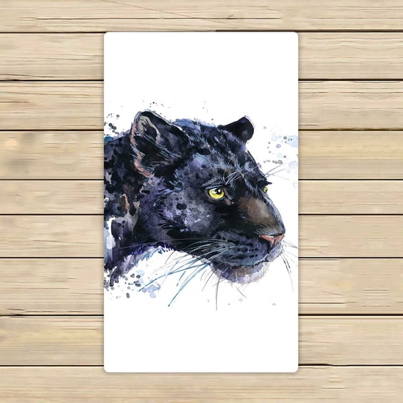 PKQWTM Black Jaguar Watercolor Microfiber Bath Towels Bathroom Body Shower Towel Size 16x28 Inches