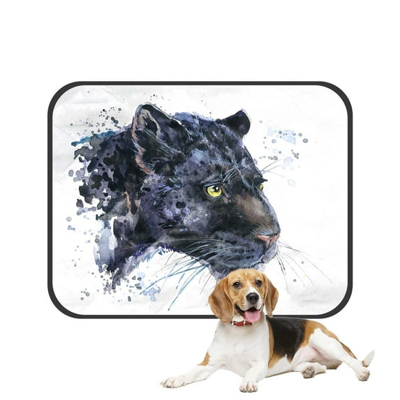 PKQWTM Black Jaguar Watercolor Pet Dog Cat Bed Pee Pads Mat Cushion Potty Dogsblankets Crate Bed Kennel 14x18 inch