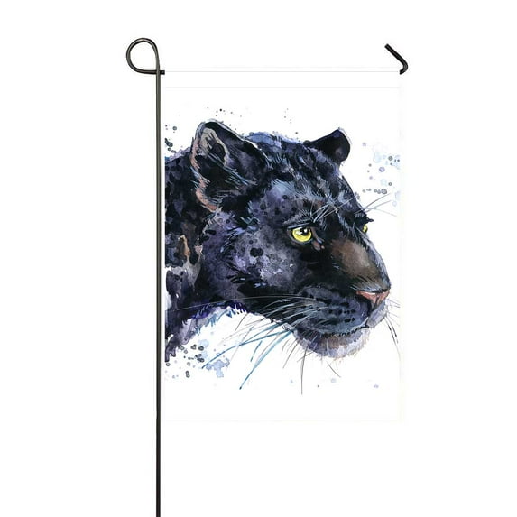 PKQWTM Black Jaguar Watercolor Yard Decor Home Garden Flag Size 12x18 Inches
