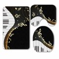 thumbnail image 1 of PKQWTM Black Musical Instrument Notes 3 Piece Bathroom Rugs Set Bath Rug Contour Mat and Toilet Lid Cover, 1 of 2