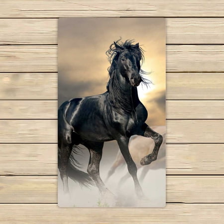 PKQWTM Black Stallion Microfiber Bath Towels Bathroom Body Shower Towel Size 16x28 Inches