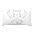 thumbnail image 1 of PKQWTM Black White Elephant Face Ink Sketch White Bed Decor Pillow Cases Zippered Cushion Cover Size 20x30 Inches, 1 of 1