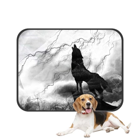 PKQWTM Black and White Gray Wildlife Animal Howling Wolf Pet Dog Cat Bed Pee Pads Mat Cushion Potty Dogsblankets Crate Bed Kennel 28x36 inch