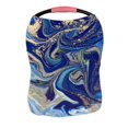 thumbnail image 1 of PKQWTM Blue And Gold Liquid Texture Nursing Cover Baby Breastfeeding Infant Feeding Cover Baby Car Seat Cover, 1 of 2