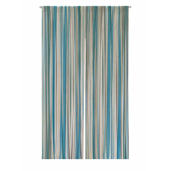PKQWTM Blue-Beige-White Vertical Striped Pattern Door Curtain Window Cover Home Decor Hanging Curtain Size 85x150 CM