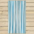 thumbnail image 1 of PKQWTM Blue-Beige-White Vertical Striped Pattern Microfiber Bath Towels Bathroom Body Shower Towel Size 30x56 Inches, 1 of 1