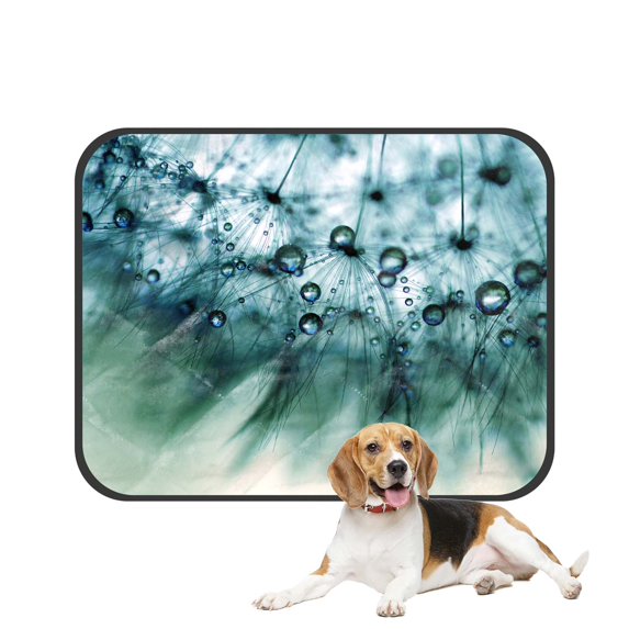 PKQWTM Blue Dandelion With Droplets Pet Dog Cat Bed Pee Pads Mat Cushion Potty Dogs Blankets Crate Bed Kennel 14x18 inch