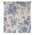 thumbnail image 1 of PKQWTM Blue Flowers Peonies Roses Sweet Peas Bell Door Curtain Window Cover Home Decor Hanging Curtain Size 105x120 CM, 1 of 1