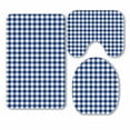 thumbnail image 1 of PKQWTM Blue Gingham Pattern 3 Piece Bathroom Rugs Set Bath Rug Contour Mat and Toilet Lid Cover, 1 of 2