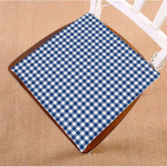 PKQWTM Blue Gingham Pattern Chair Pads Chair Mat Seat Cushion Chair Cushion Floor Cushion Size 20x20 inches