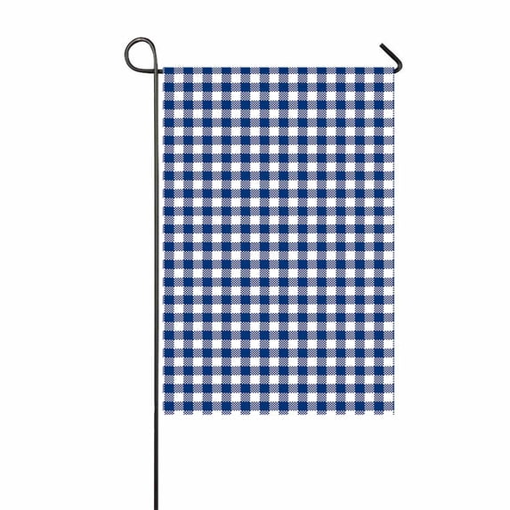 PKQWTM Blue Gingham Pattern Yard Decor Home Garden Flag Size 12x18 Inches