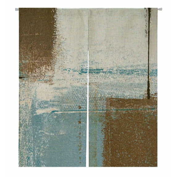 PKQWTM Blue and Brown Abstract Art Painting Door Curtain Window Cover Home Decor Hanging Curtain Size 105x120 CM