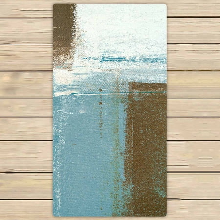 PKQWTM Blue and Brown Abstract Art Painting Microfiber Bath Towels Bathroom Body Shower Towel Size 30x56 Inches