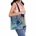 thumbnail image 1 of PKQWTM Blue and pink marble art painting Canvas Shoulder Bags Handbags Tote Bags Shopping Bag, 1 of 2