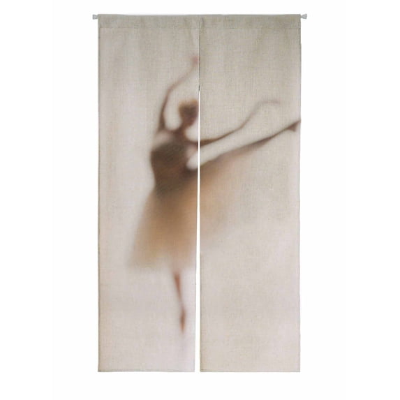 PKQWTM Blurred Silhouette Ballerina White Door Curtain Window Cover Home Decor Hanging Curtain Size 85x150 CM