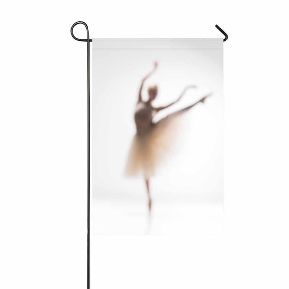 PKQWTM Blurred Silhouette Ballerina White Yard Decor Home Garden Flag Size 28x40 Inches