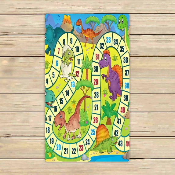PKQWTM Board Game Dinosaur Theme Microfiber Bath Towels Bathroom Body Shower Towel Size 16x28 Inches