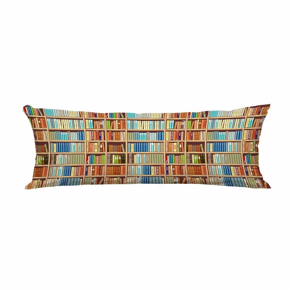 PKQWTM Bookcase Full Of Different Colorful Books Long Body Pillow Case Cover Pillow Cushion Size 20x60 Inches
