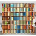 thumbnail image 1 of PKQWTM Bookcase Full Of Different Colorful Books Practical heat insulation Shading Window Curtain Size 52(W)x84(H) inches(Two Piece), 1 of 1