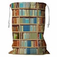thumbnail image 1 of PKQWTM Bookcase Full Of Different Colorful Books Storage Basket Laundry Bag with Drawstring Size 18x24 Inch, 1 of 3