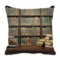 thumbnail image 1 of PKQWTM Books Table Blurred Bookshelf Books Library Bed Decor Pillow Cases Zippered Cushion Cover Size 20x20 Inches, 1 of 1