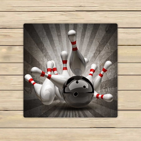 PKQWTM Bowling Ball Crashing Into The Pins Microfiber Bath Towels Bathroom Body Shower Towel Size 13x13 Inches