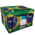 thumbnail image 1 of PKQWTM Brazil Flag Painted On Old Brick Wall Texture Storage Bag Clear Window Storage Bins Boxes Large Capacity Foldable Stackable Organizer With Steel Metal Frame For Clothes,Closets, Bedrooms, 1 of 3