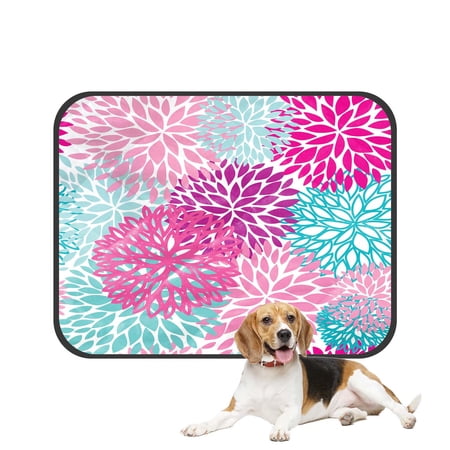 PKQWTM Bright Floral Pattern Pet Dog Cat Bed Pee Pads Mat Cushion Potty Dogsblankets Crate Bed Kennel 36x48 inch