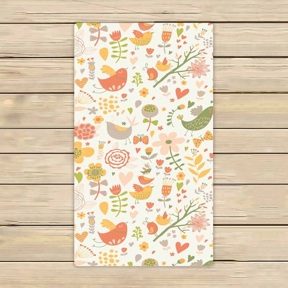 PKQWTM Bright floral birds hearts and butterflies Microfiber Bath Towels Bathroom Body Shower Towel Size 16x28 Inches