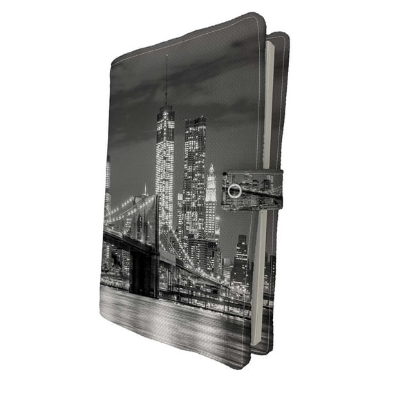 PKQWTM Brooklyn Bridge Cityscape Manhattan Skyline Night Book Cover Book Protector Book Sleeve Book Pouch Book Bag 6x9 inch