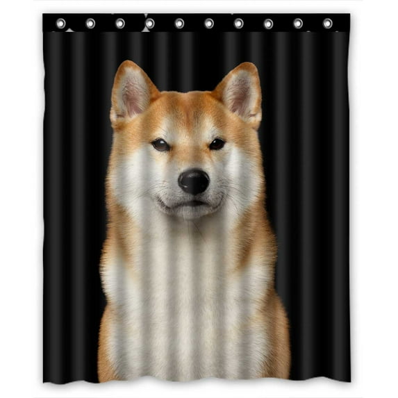 PKQWTM Brutal Shiba Inu Dog WaterProof Polyester Fabric Shower Curtain Size 60x72 Inches