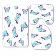 thumbnail image 1 of PKQWTM Butterflies Pattern 3 Piece Bathroom Rugs Set Bath Rug Contour Mat and Toilet Lid Cover, 1 of 2