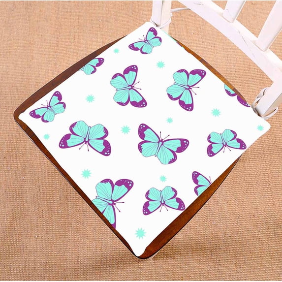 PKQWTM Butterflies Pattern Chair Pads Chair Mat Seat Cushion Chair Cushion Floor Cushion Size 18x18 inches