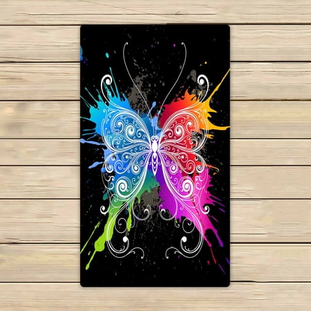 PKQWTM Butterfly Microfiber Bath Towels Bathroom Body Shower Towel Size 16x28 Inches