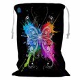 thumbnail image 1 of PKQWTM Butterfly Storage Basket Laundry Bag with Drawstring Size 18x24 Inch, 1 of 3