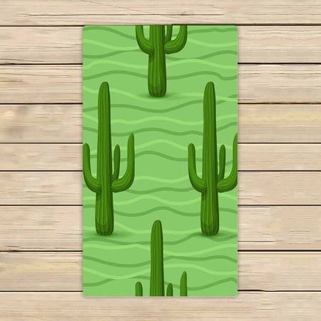 PKQWTM Cactus Cactus Green Wave Light Green Microfiber Bath Towels Bathroom Body Shower Towel Size 16x28 Inches