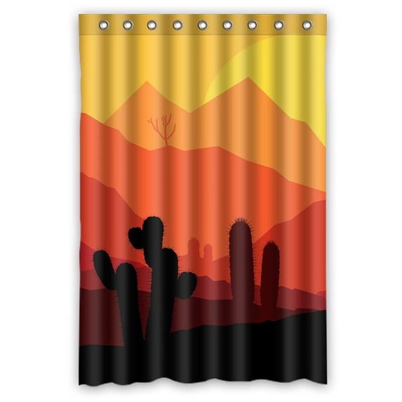 PKQWTM Cactus Mysterious Landscape WaterProof Polyester Fabric Shower Curtain Size 48x72 Inches