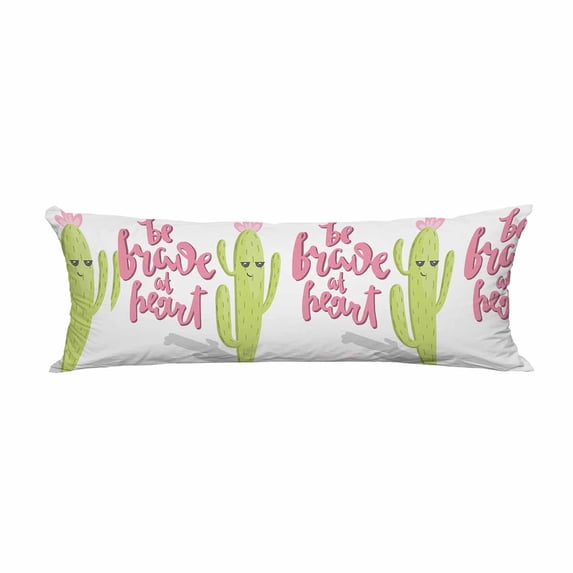 PKQWTM Cactus With Funny Face Long Body Pillow Case Cover Pillow Cushion Size 20x60 Inches
