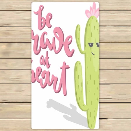 PKQWTM Cactus With Funny Face Microfiber Bath Towels Bathroom Body Shower Towel Size 30x56 Inches