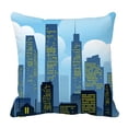 thumbnail image 1 of PKQWTM Cartoon City Skyscrapers Clouds Raster Version Bed Decor Pillow Cases Zippered Cushion Cover Size 20x20 Inches, 1 of 1