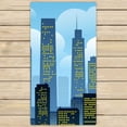 thumbnail image 1 of PKQWTM Cartoon City Skyscrapers Clouds Raster Version Microfiber Bath Towels Bathroom Body Shower Towel Size 30x56 Inches, 1 of 1