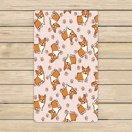 PKQWTM Cartoon Corgis Pattern Microfiber Bath Towels Bathroom Body Shower Towel Size 16x28 Inches